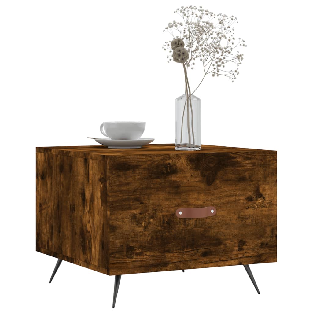 Tavolino da Salotto Rovere Fumo 50x50x40 cm Legno Multistrato | homemem39