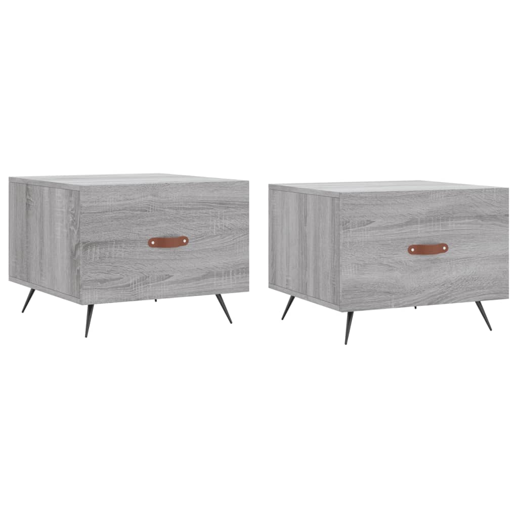 Tavolini Salotto 2pz Grigio Sonoma 50x50x40cm Legno Multistrato | homemem39