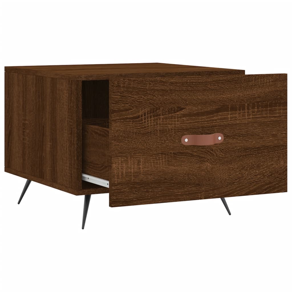 Tavolino da Salotto Rovere Marrone 50x50x40cm Legno Multistrato | homemem39