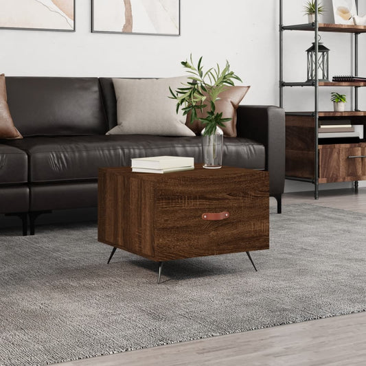 Tavolino da Salotto Rovere Marrone 50x50x40cm Legno Multistrato | homemem39