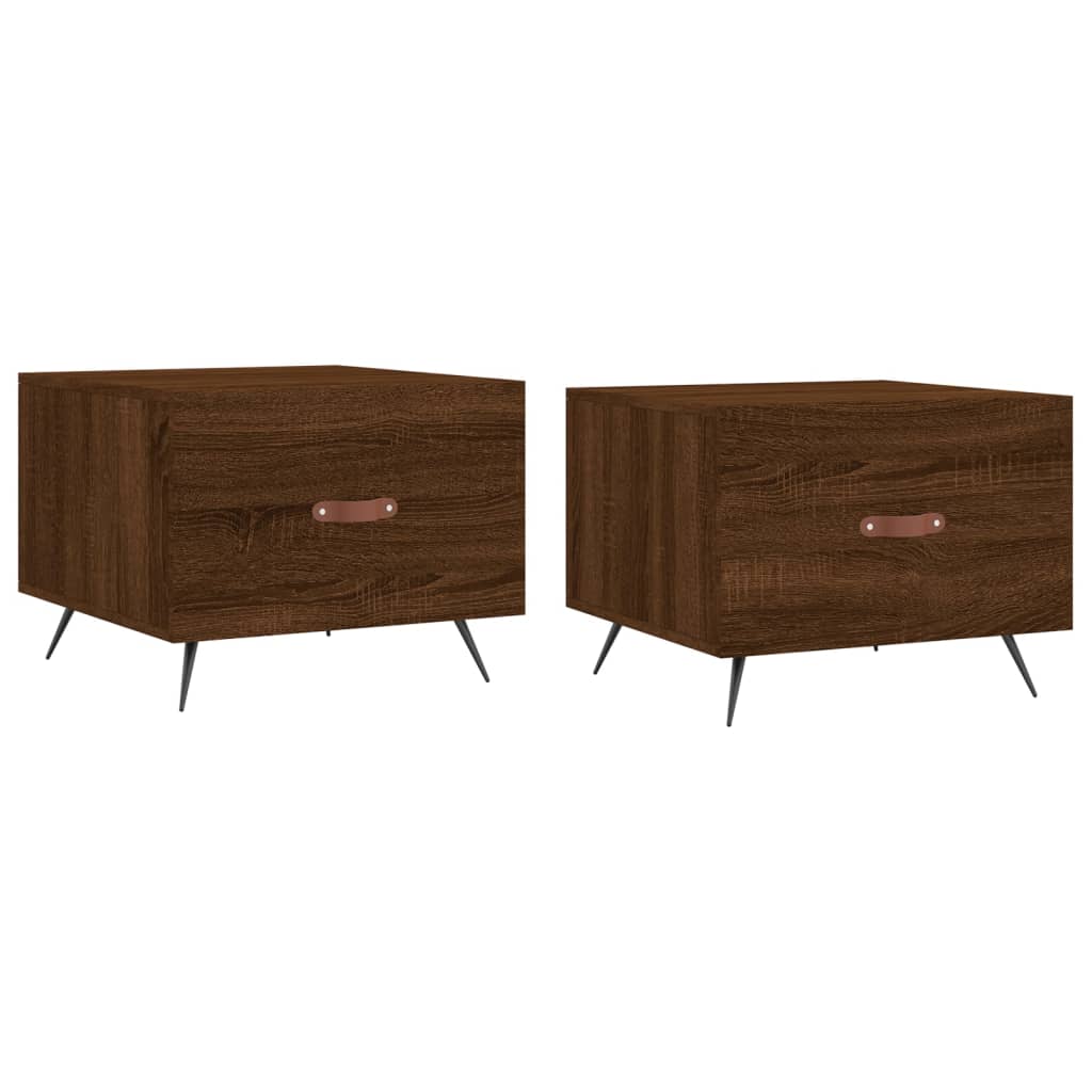 Tavolini Salotto 2 pz Rovere Marrone 50x50x40 Legno Multistrato | homemem39