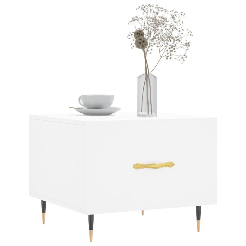 Tavolini da Salotto 2 pz Bianchi 50x50x40 cm Legno Multistrato | homemem39