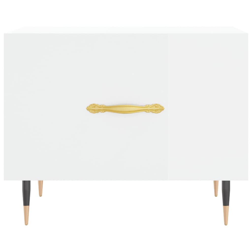 Tavolino da Salotto Bianco Lucido 50x50x40 cm Legno Multistrato
