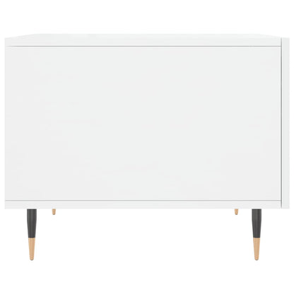 Tavolino da Salotto Bianco Lucido 50x50x40 cm Legno Multistrato | homemem39