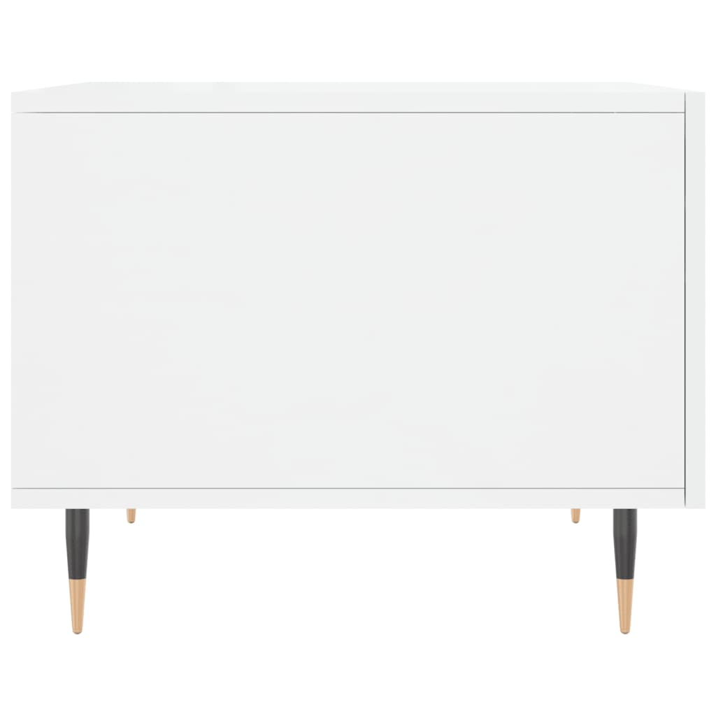 Tavolino da Salotto Bianco Lucido 50x50x40 cm Legno Multistrato