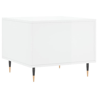 Tavolino da Salotto Bianco Lucido 50x50x40 cm Legno Multistrato