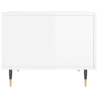 Tavolini Salotto 2pz Bianco Lucido 50x50x40cm Legno Multistrato