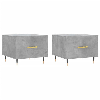Tavolini Salotto 2pz Grigio Cemento 50x50x40 Legno Multistrato | homemem39