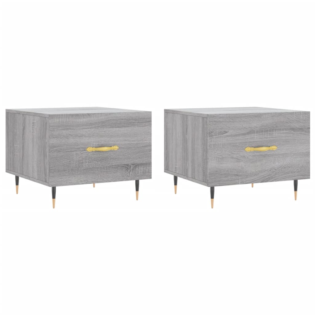 Tavolini Salotto 2pz Grigio Sonoma 50x50x40cm Legno Multistrato | homemem39
