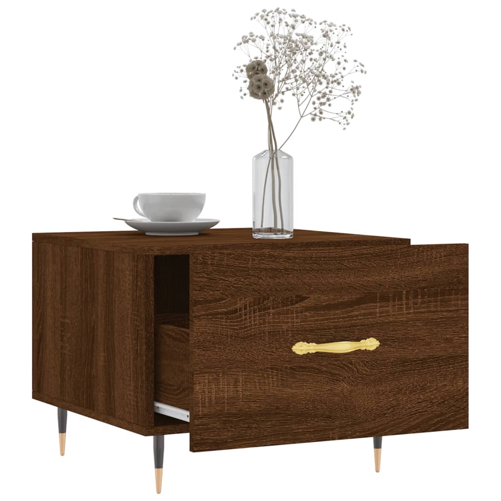 Tavolino da Salotto Rovere Marrone 50x50x40cm Legno Multistrato