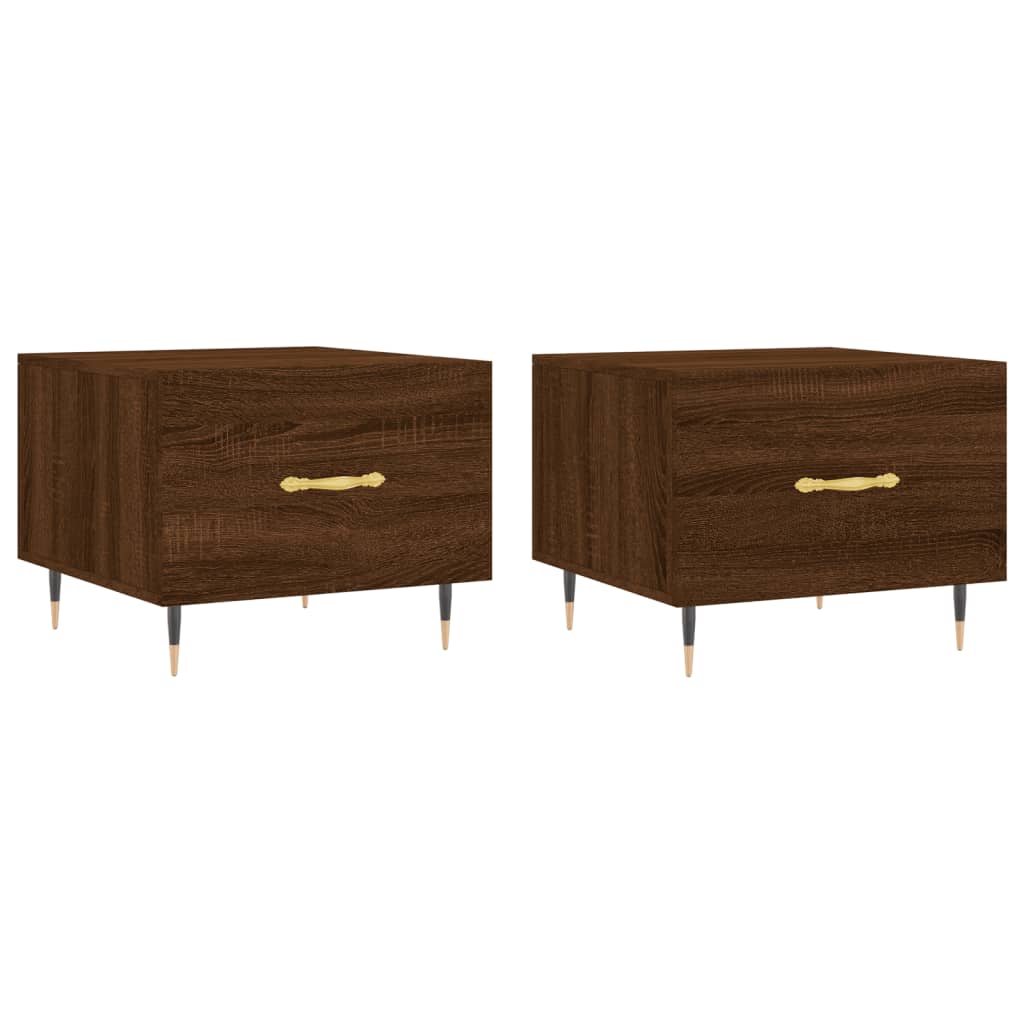 Tavolini Salotto 2 pz Rovere Marrone 50x50x40 Legno Multistrato | homemem39