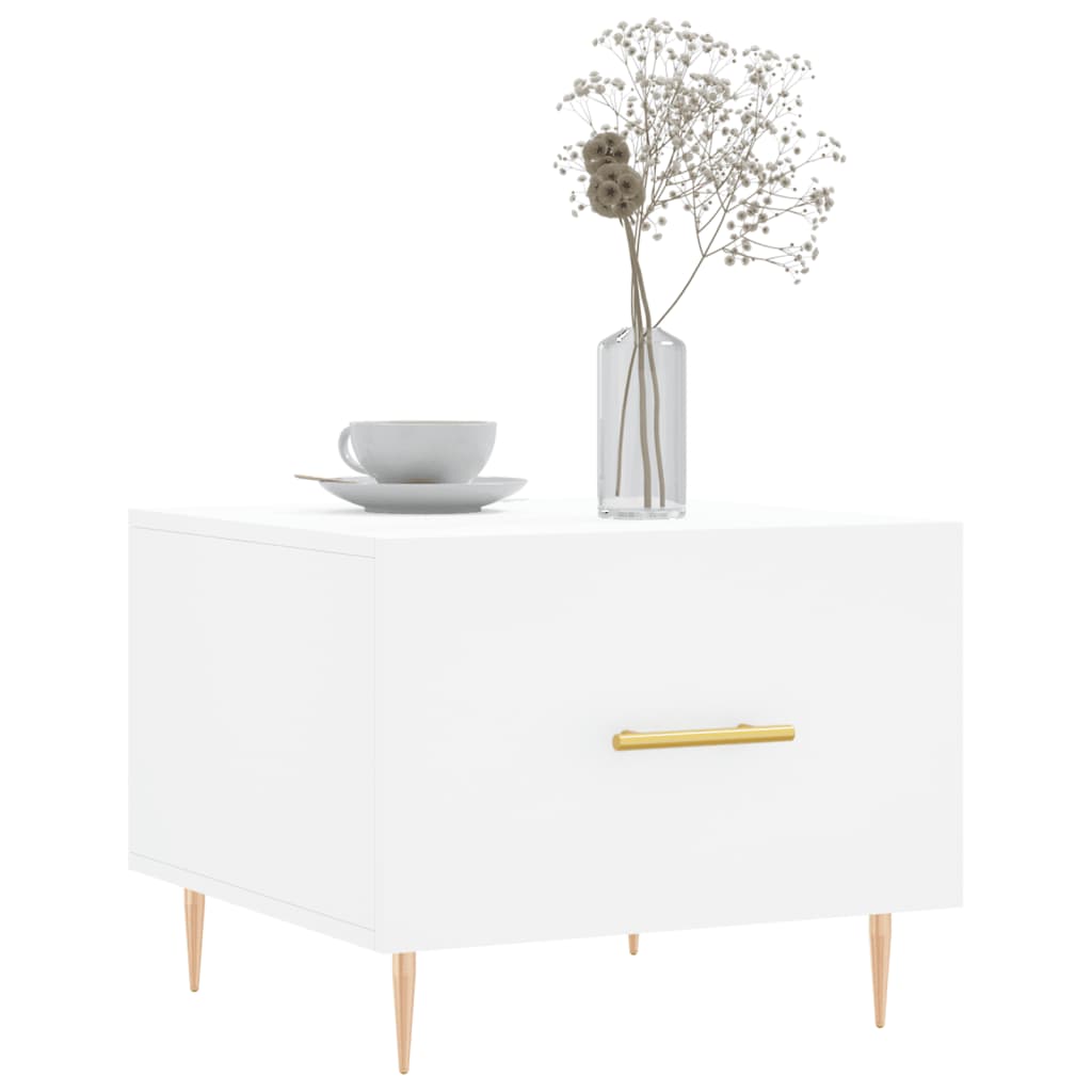 Tavolino da Salotto Bianco 50x50x40 cm in Legno Multistrato | homemem39