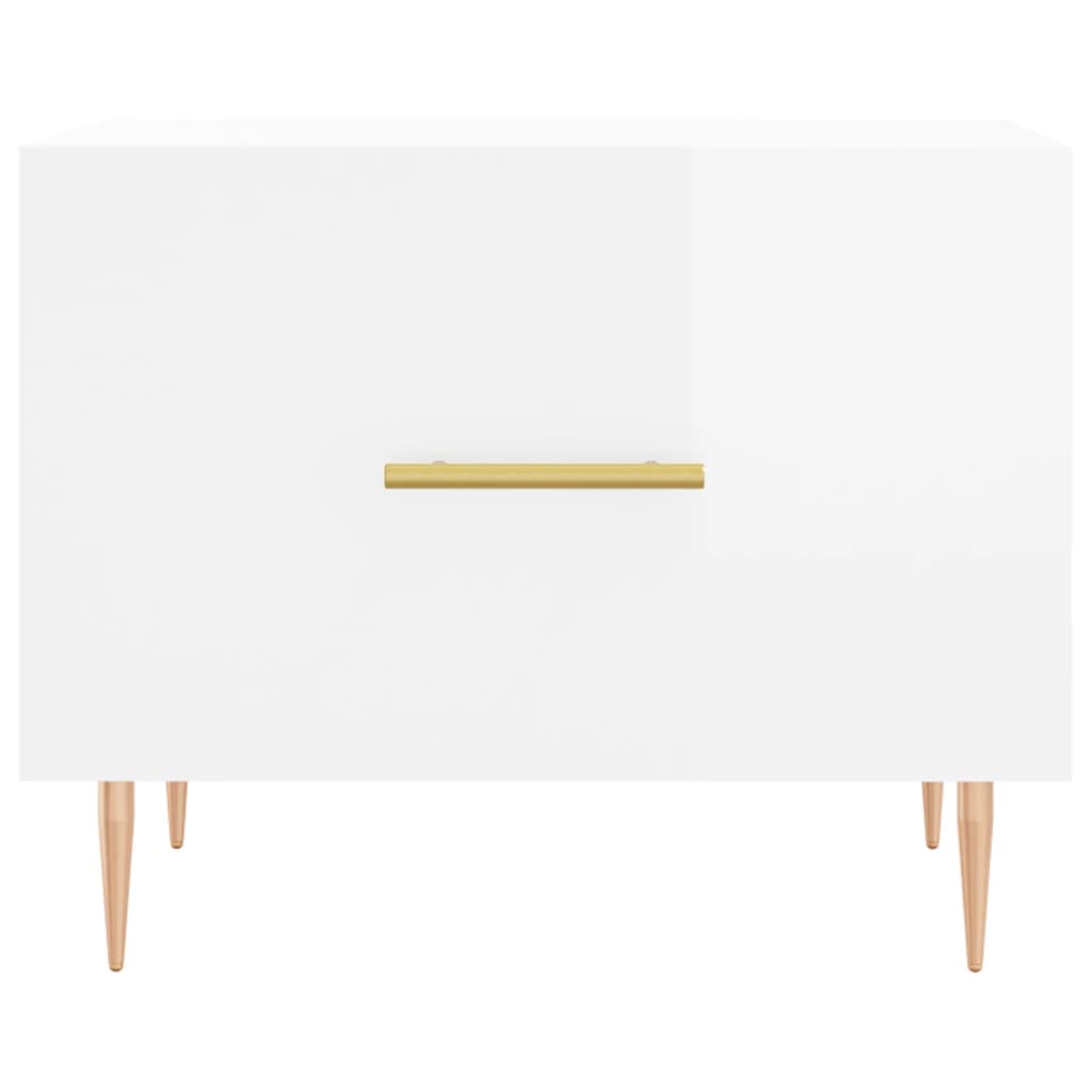 Tavolini Salotto 2pz Bianco Lucido 50x50x40cm Legno Multistrato | homemem39
