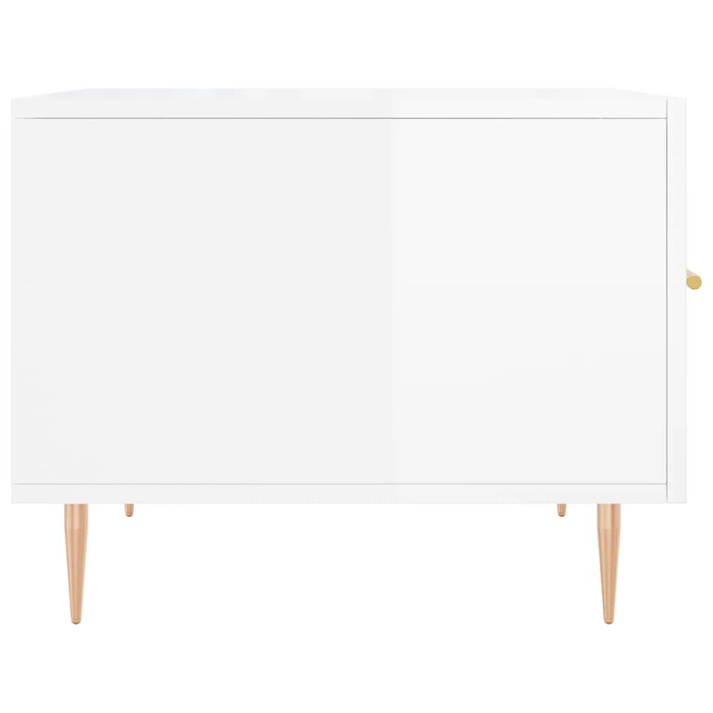 Tavolini Salotto 2pz Bianco Lucido 50x50x40cm Legno Multistrato | homemem39