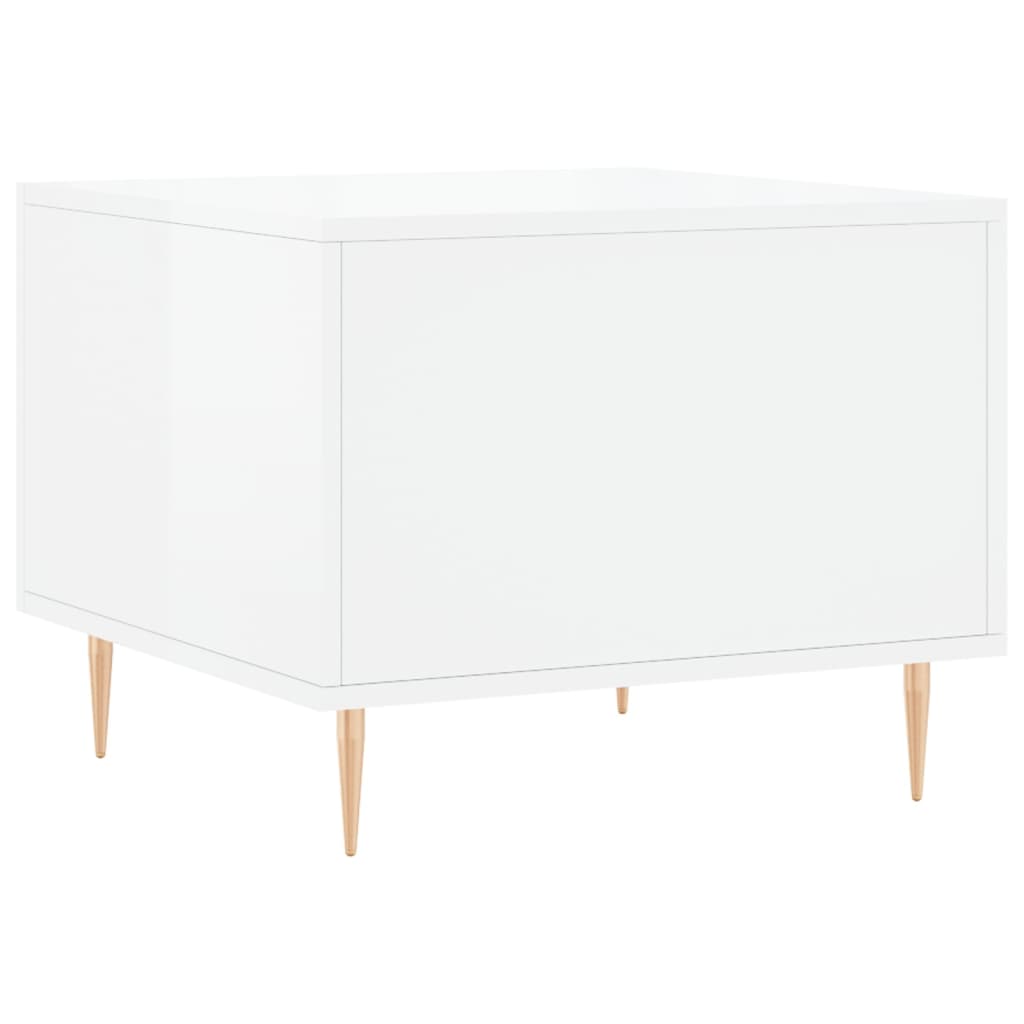 Tavolini Salotto 2pz Bianco Lucido 50x50x40cm Legno Multistrato | homemem39