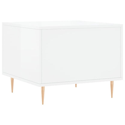 Tavolini Salotto 2pz Bianco Lucido 50x50x40cm Legno Multistrato | homemem39