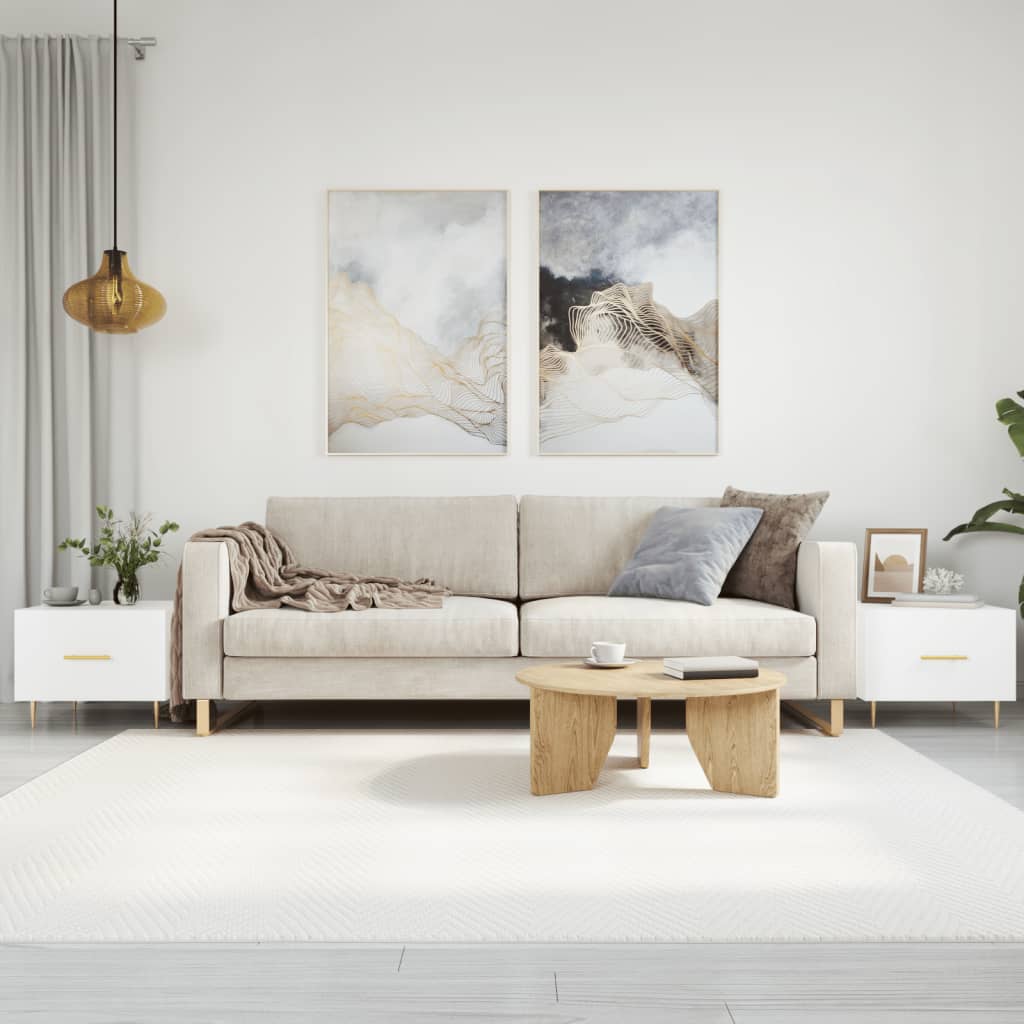 Tavolini Salotto 2pz Bianco Lucido 50x50x40cm Legno Multistrato | homemem39