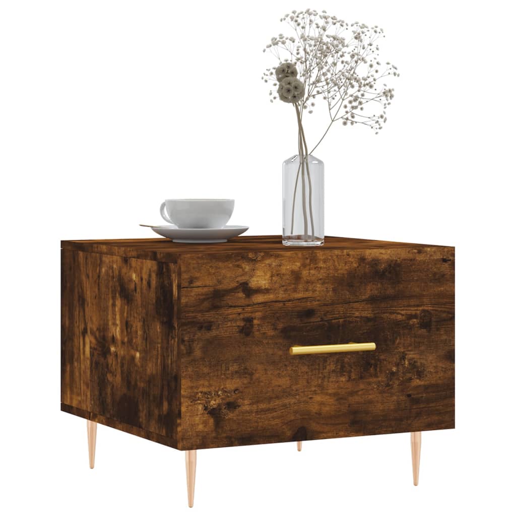 Tavolino da Salotto Rovere Fumo 50x50x40 cm Legno Multistrato | homemem39