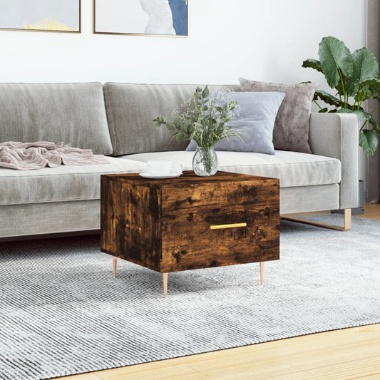 Tavolino da Salotto Rovere Fumo 50x50x40 cm Legno Multistrato | homemem39