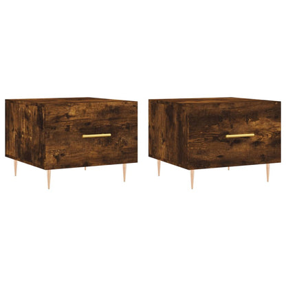 Tavolini Salotto 2 pz Rovere Fumo 50x50x40cm Legno Multistrato