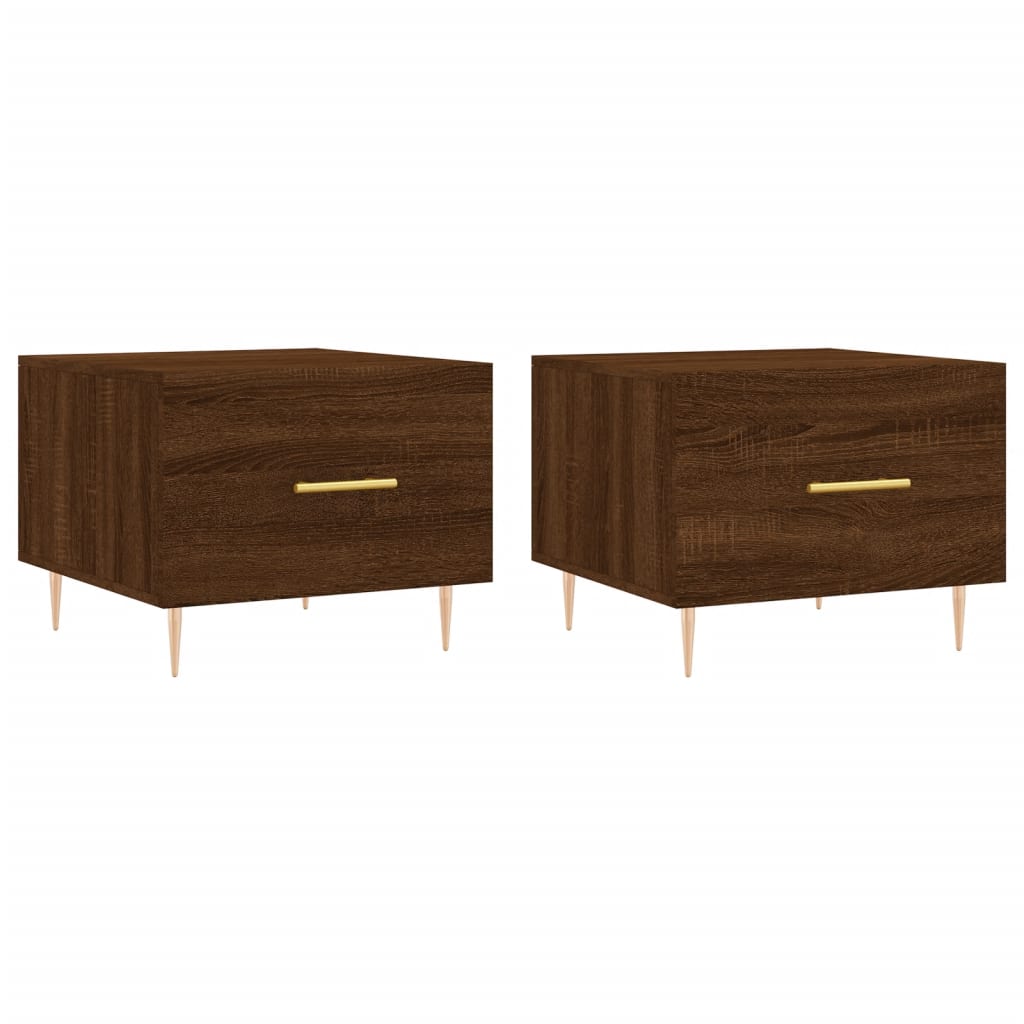 Tavolini Salotto 2 pz Rovere Marrone 50x50x40 Legno Multistrato | homemem39