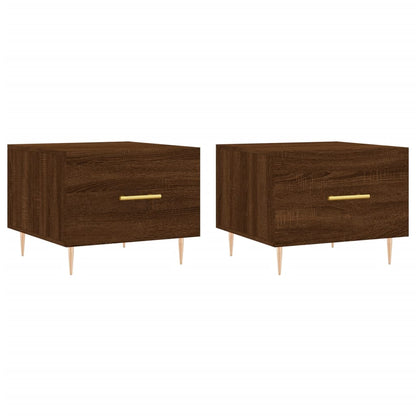 Tavolini Salotto 2 pz Rovere Marrone 50x50x40 Legno Multistrato | homemem39
