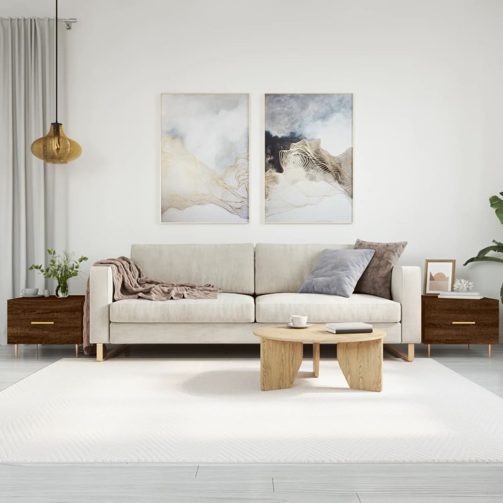 Tavolini Salotto 2 pz Rovere Marrone 50x50x40 Legno Multistrato | homemem39