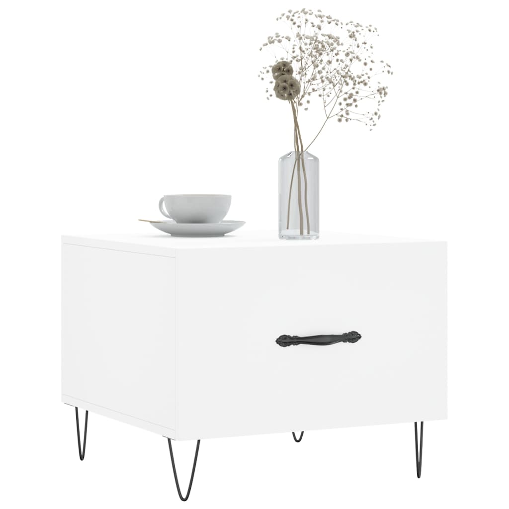 Tavolino da Salotto Bianco 50x50x40 cm in Legno Multistrato | homemem39