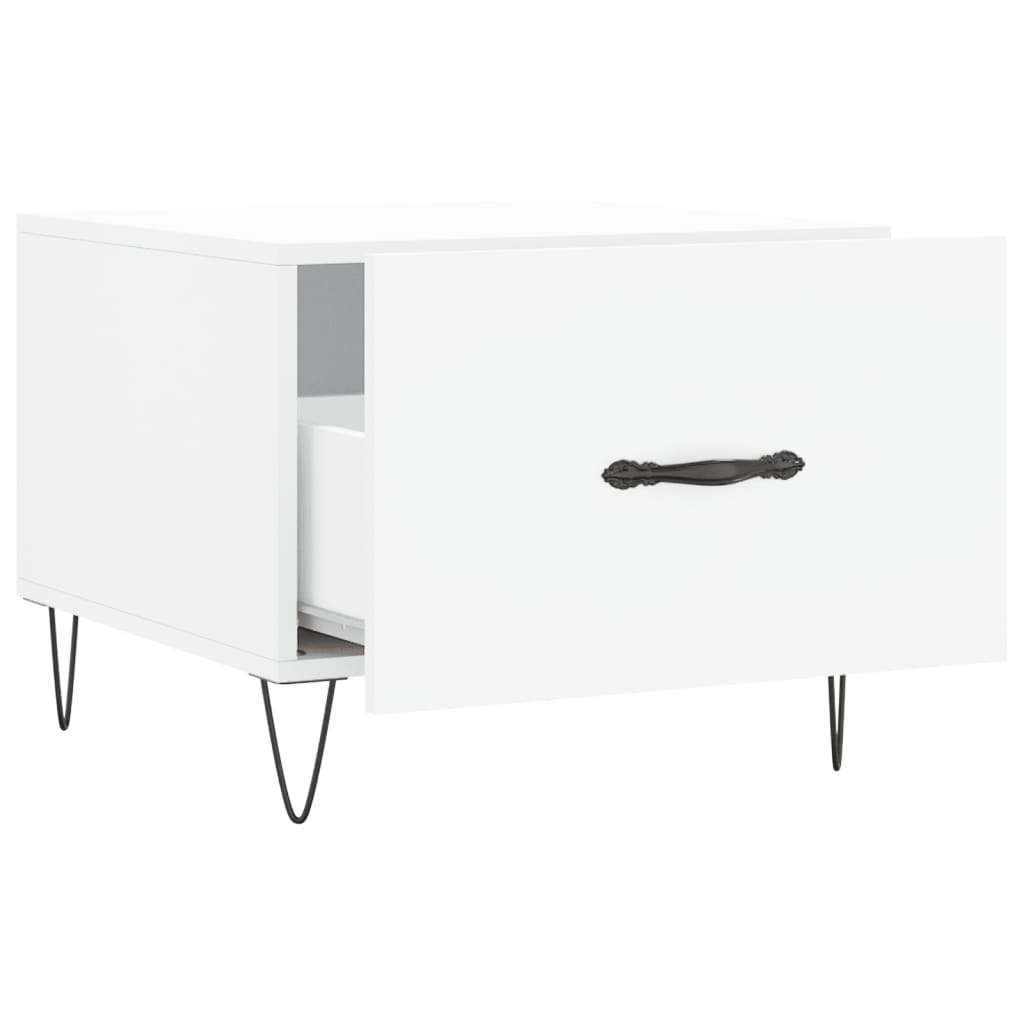 Tavolino da Salotto Bianco 50x50x40 cm in Legno Multistrato | homemem39