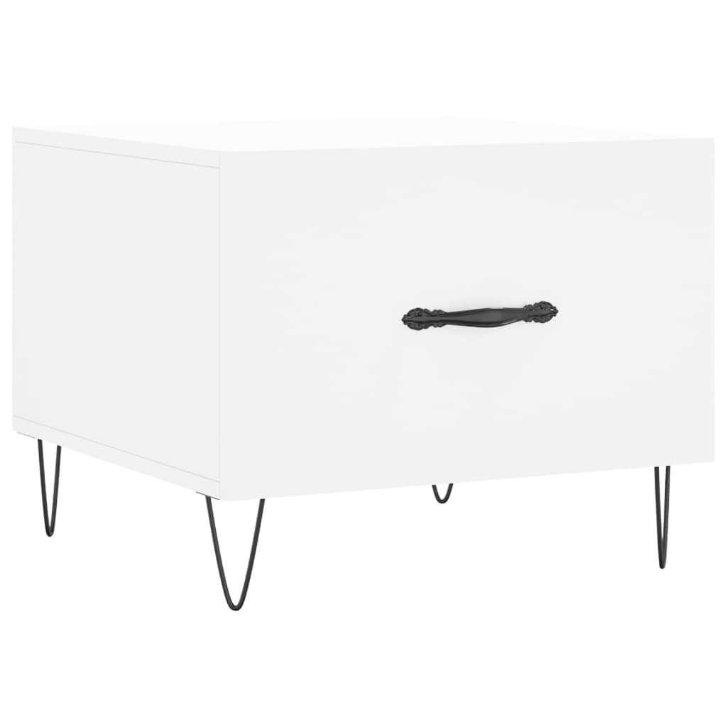 Tavolini da Salotto 2 pz Bianchi 50x50x40 cm Legno Multistrato