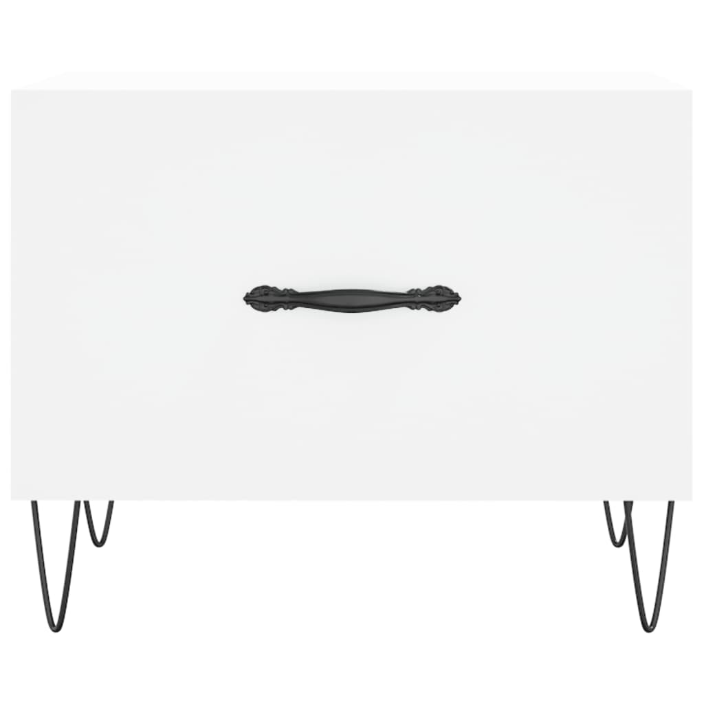Tavolini da Salotto 2 pz Bianchi 50x50x40 cm Legno Multistrato