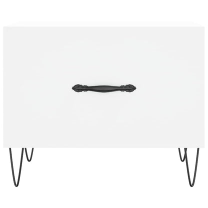 Tavolini da Salotto 2 pz Bianchi 50x50x40 cm Legno Multistrato