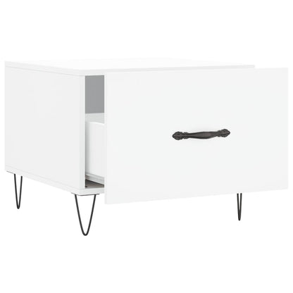 Tavolini da Salotto 2 pz Bianchi 50x50x40 cm Legno Multistrato