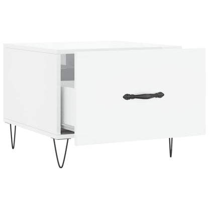 Tavolino da Salotto Bianco Lucido 50x50x40 cm Legno Multistrato | homemem39