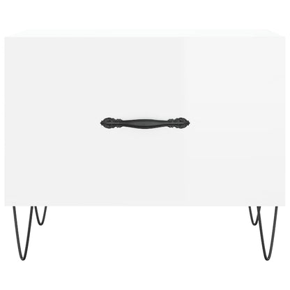 Tavolini Salotto 2pz Bianco Lucido 50x50x40cm Legno Multistrato | homemem39