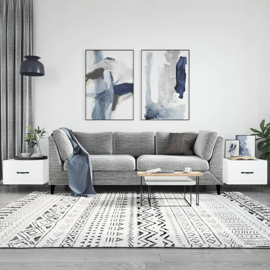 Tavolini Salotto 2pz Bianco Lucido 50x50x40cm Legno Multistrato | homemem39