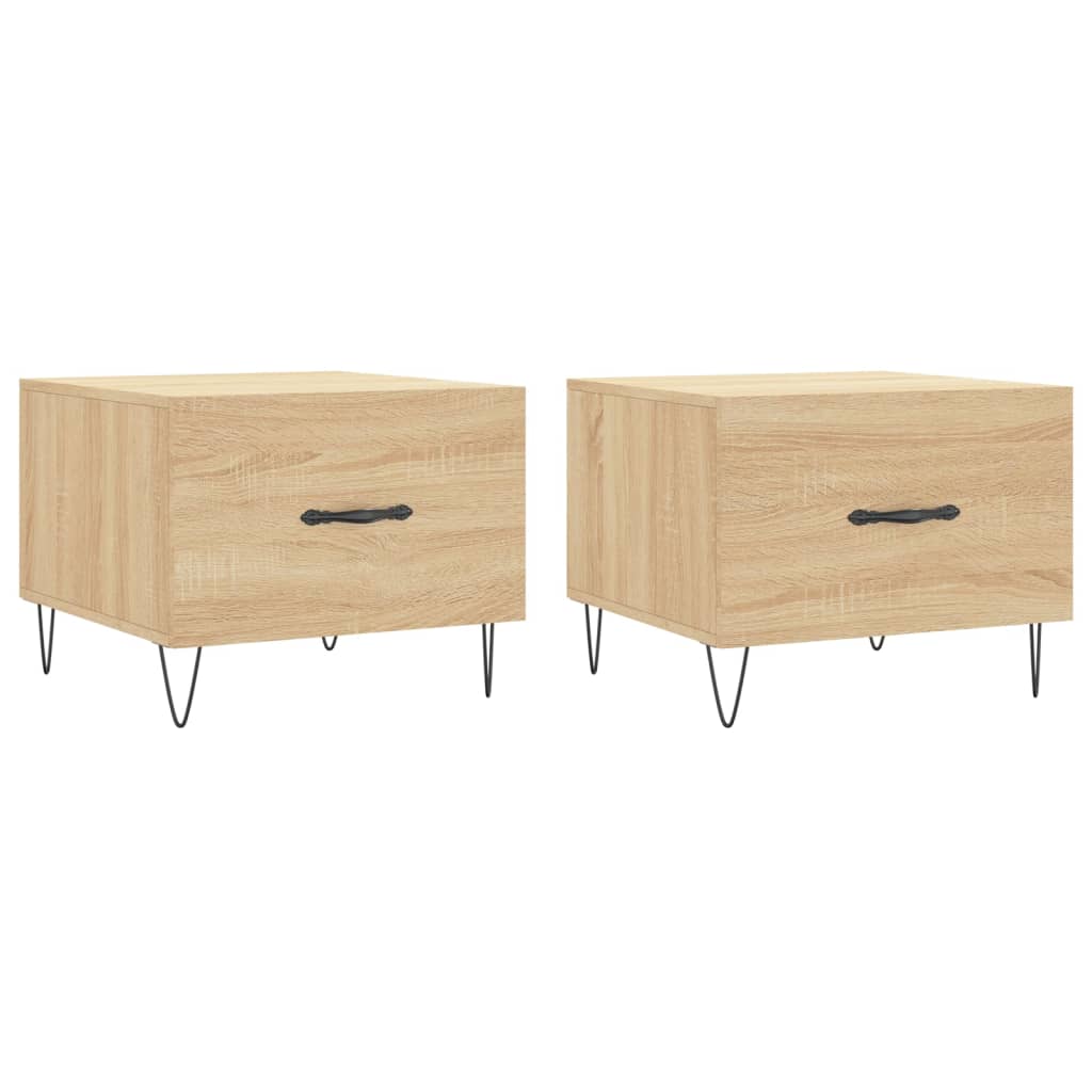 Tavolini Salotto 2pz Rovere Sonoma 50x50x40cm Legno Multistrato | homemem39