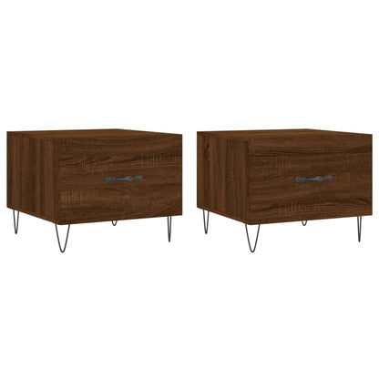 Tavolini Salotto 2 pz Rovere Marrone 50x50x40 Legno Multistrato | homemem39