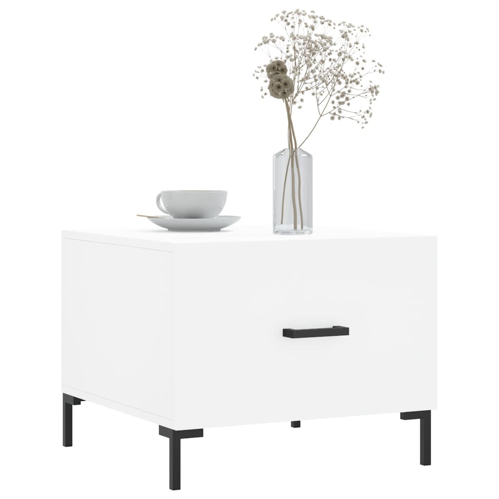 Tavolino da Salotto Bianco 50x50x40 cm in Legno Multistrato
