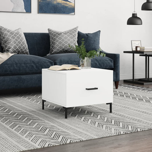 Tavolino da Salotto Bianco 50x50x40 cm in Legno Multistrato | homemem39
