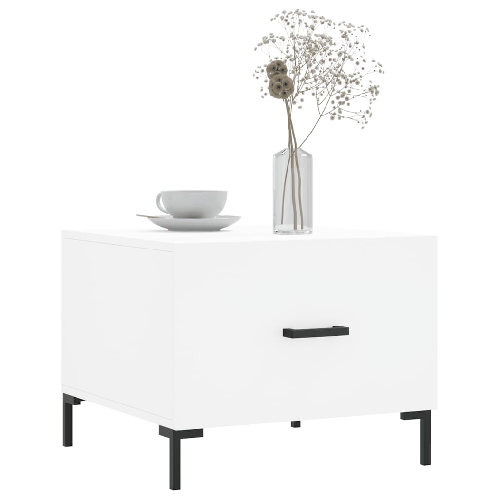 Tavolini da Salotto 2 pz Bianchi 50x50x40 cm Legno Multistrato