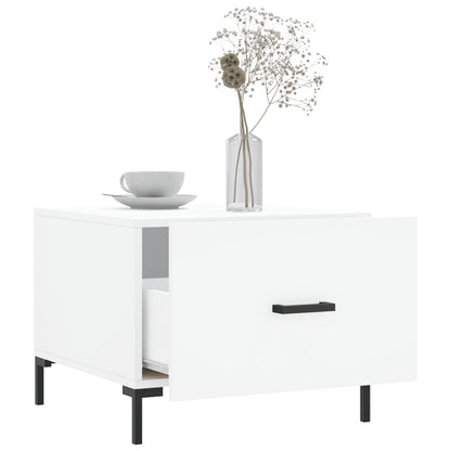 Tavolini da Salotto 2 pz Bianchi 50x50x40 cm Legno Multistrato