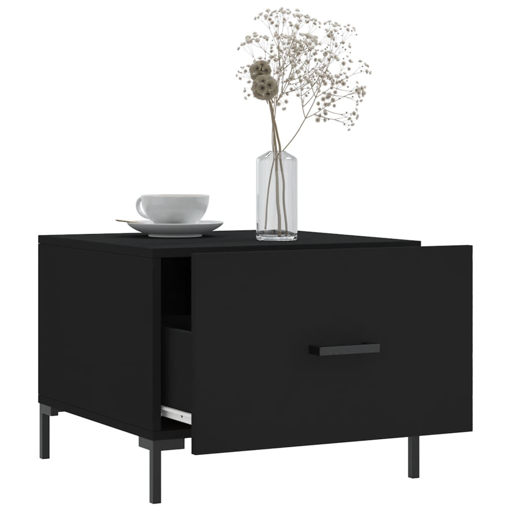 Tavolino da Salotto Nero 50x50x40 cm in Legno Multistrato