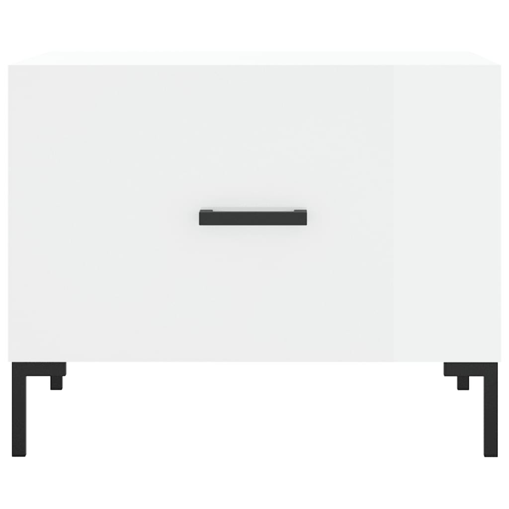 Tavolino da Salotto Bianco Lucido 50x50x40 cm Legno Multistrato