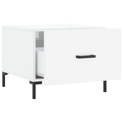 Tavolino da Salotto Bianco Lucido 50x50x40 cm Legno Multistrato | homemem39