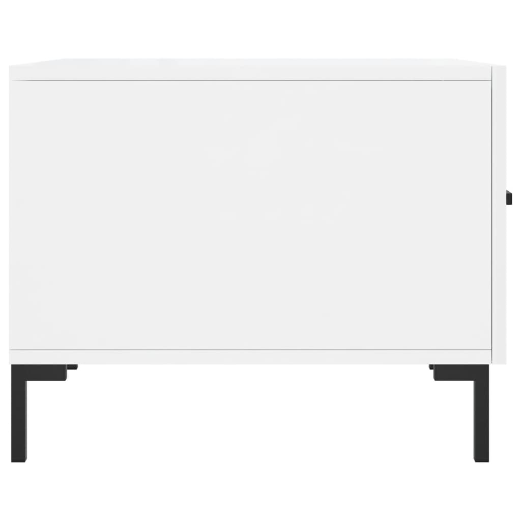 Tavolino da Salotto Bianco Lucido 50x50x40 cm Legno Multistrato | homemem39