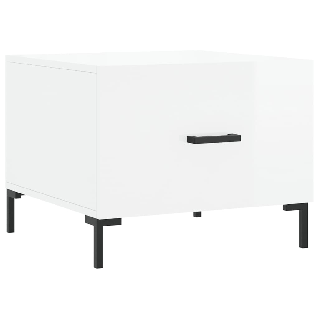 Tavolini Salotto 2pz Bianco Lucido 50x50x40cm Legno Multistrato | homemem39