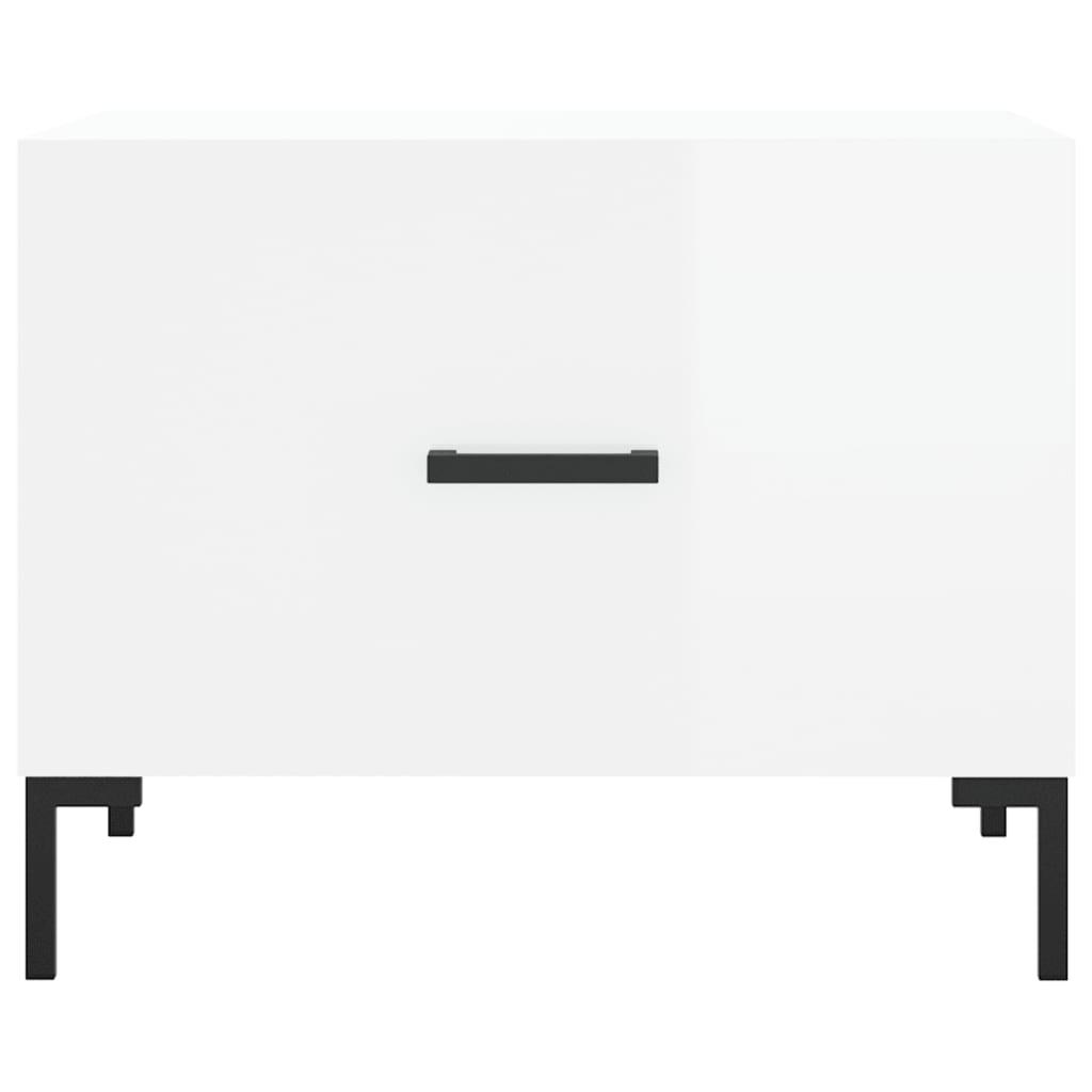 Tavolini Salotto 2pz Bianco Lucido 50x50x40cm Legno Multistrato | homemem39