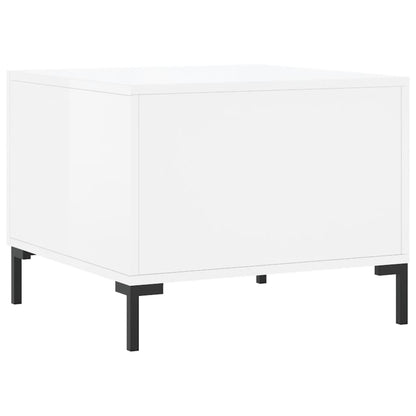 Tavolini Salotto 2pz Bianco Lucido 50x50x40cm Legno Multistrato | homemem39