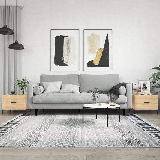 Tavolini Salotto 2pz Rovere Sonoma 50x50x40cm Legno Multistrato | homemem39